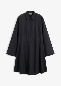 bonprix bonprix Vestido camisero de algodón puro Negro New