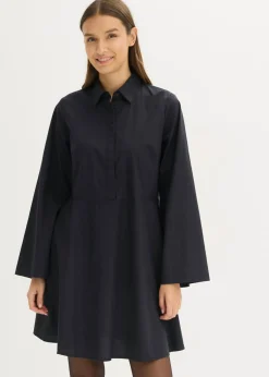 bonprix bonprix Vestido camisero de algodón puro Negro New