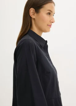 bonprix bonprix Vestido camisero de algodón puro Negro New