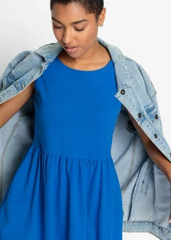 bonprix bonprix Vestido camisero de algodón puro con bolsillos Azur Clearance