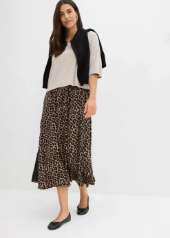 bonprix bonprix Vestido camisero de algodón puro estampado leo piedra