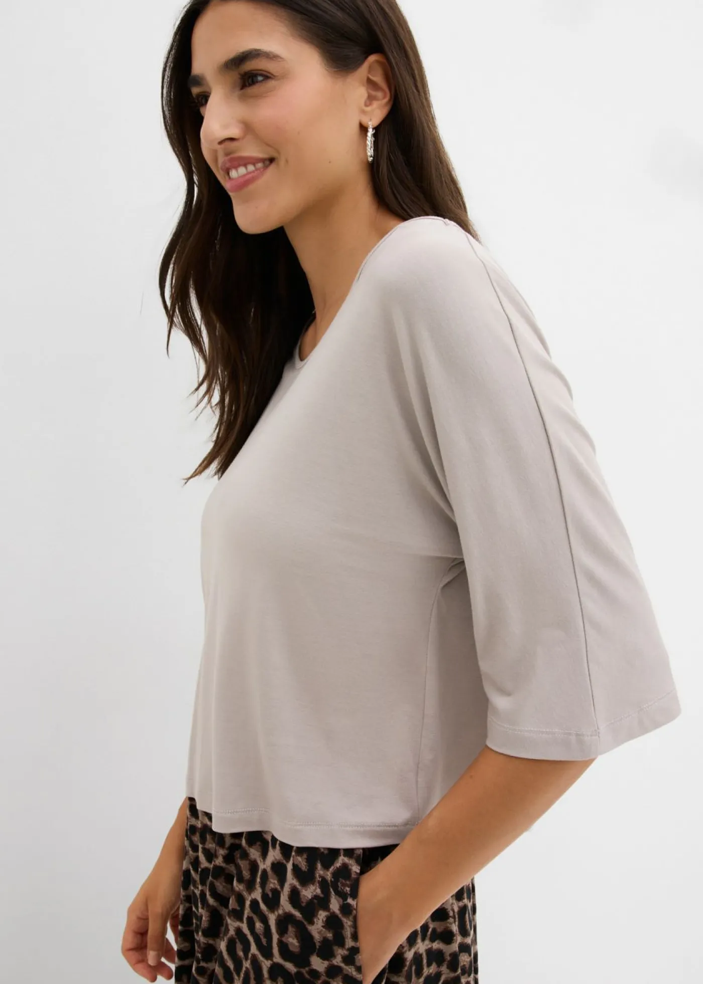 bonprix bonprix Vestido camisero de algodón puro estampado leo piedra