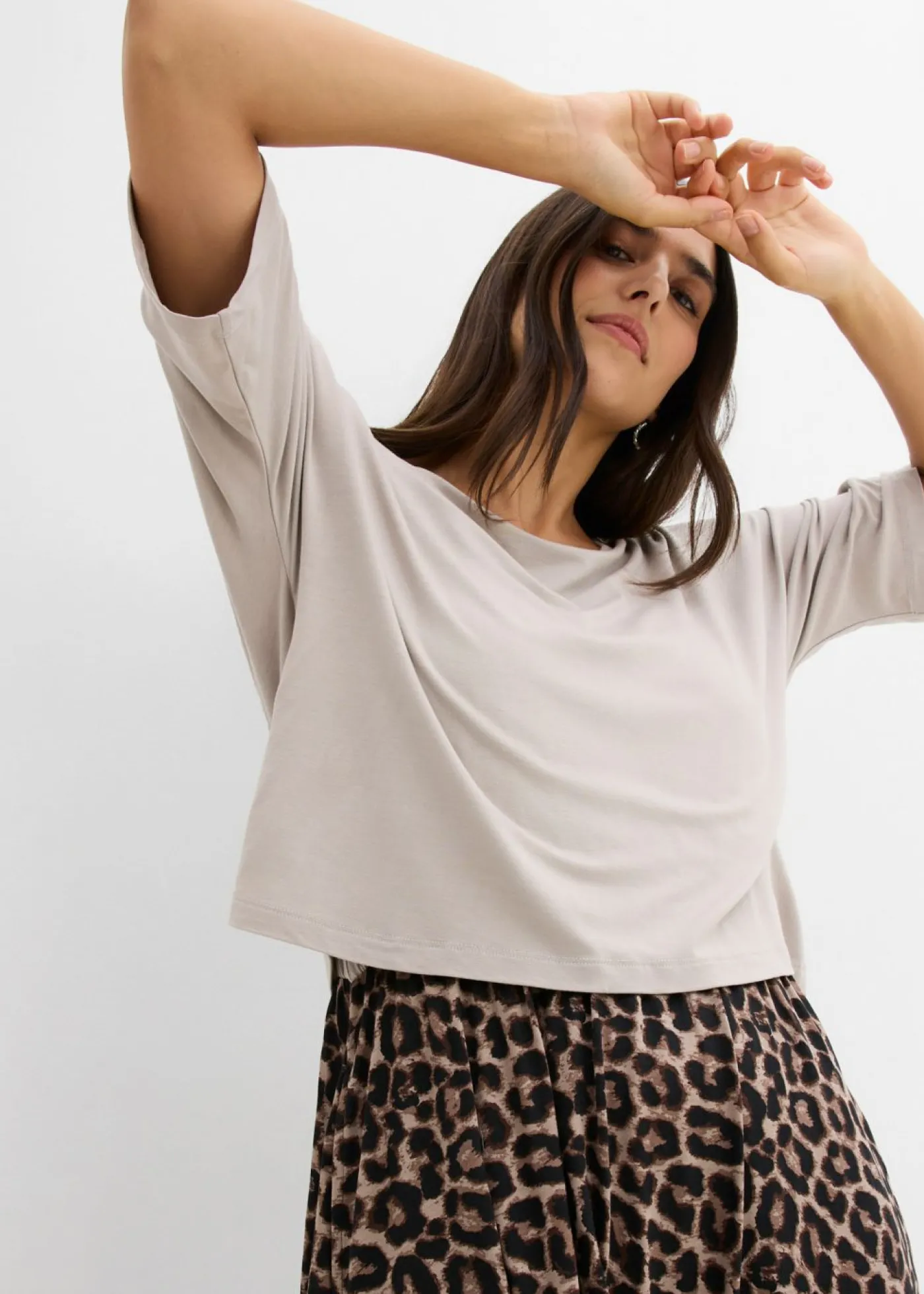 bonprix bonprix Vestido camisero de algodón puro estampado leo piedra