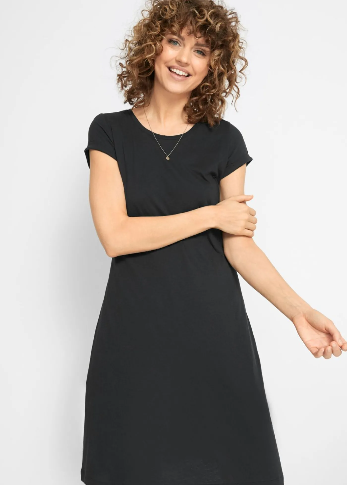 bonprix bonprix Vestido camisero de algodón orgánico puro Negro Online