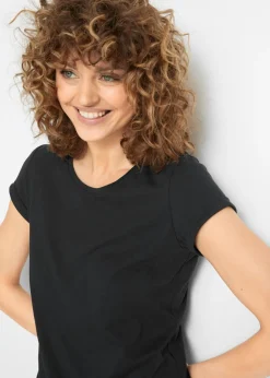 bonprix bonprix Vestido camisero de algodón orgánico puro Negro Online