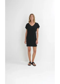 bonprix bonprix Vestido camisero de algodón orgánico puro (2 unidades) Negro + verde agua Outlet