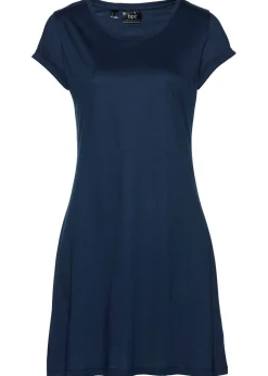 bonprix bonprix Vestido camisero de algodón orgánico puro Azul marino Outlet