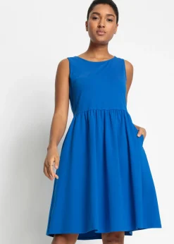 bonprix bonprix Vestido camisero de algodón puro con bolsillos Verde oliva oscuro Discount
