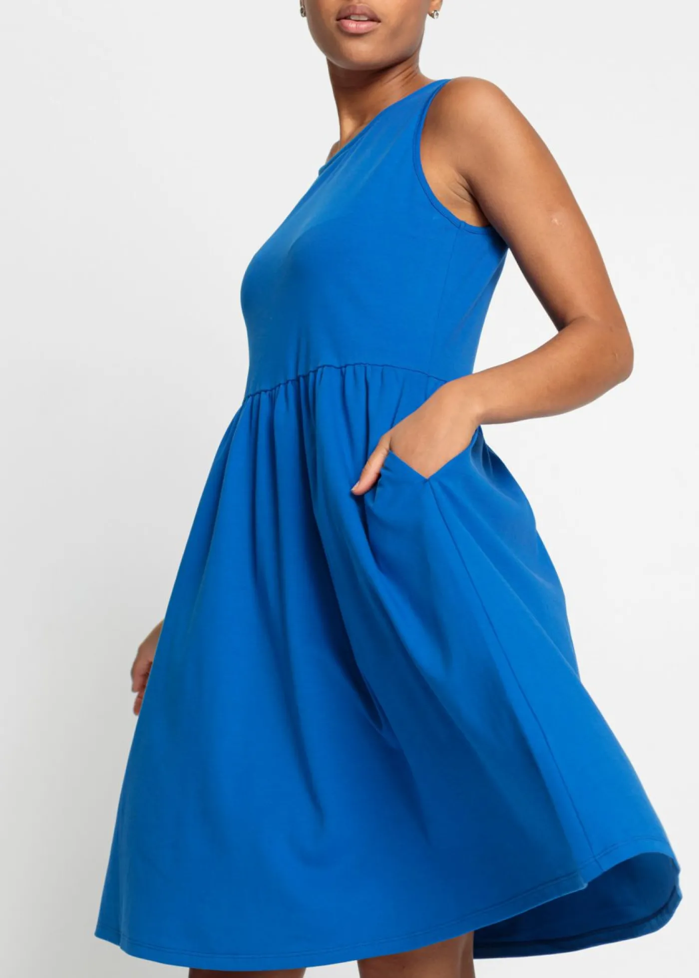 bonprix bonprix Vestido camisero de algodón puro con bolsillos Verde oliva oscuro Discount