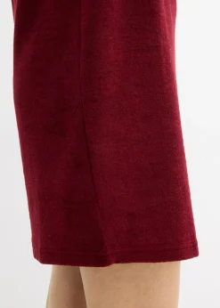 bonprix bonprix Vestido camisero de felpa Rojo rubí