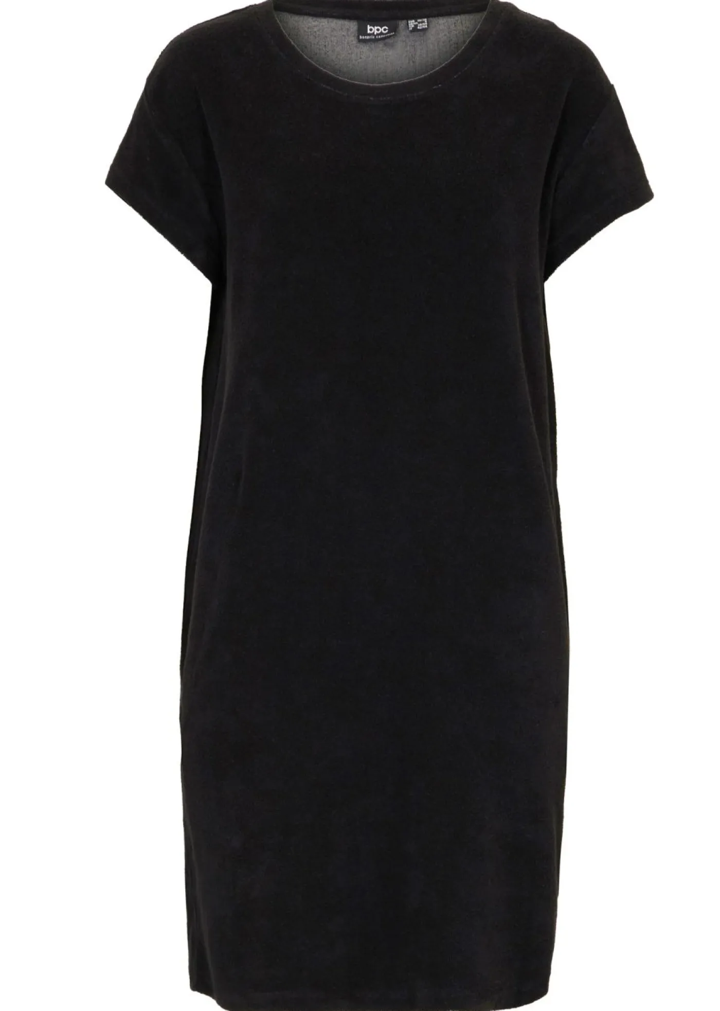 bonprix bonprix Vestido camisero de felpa Negro Online