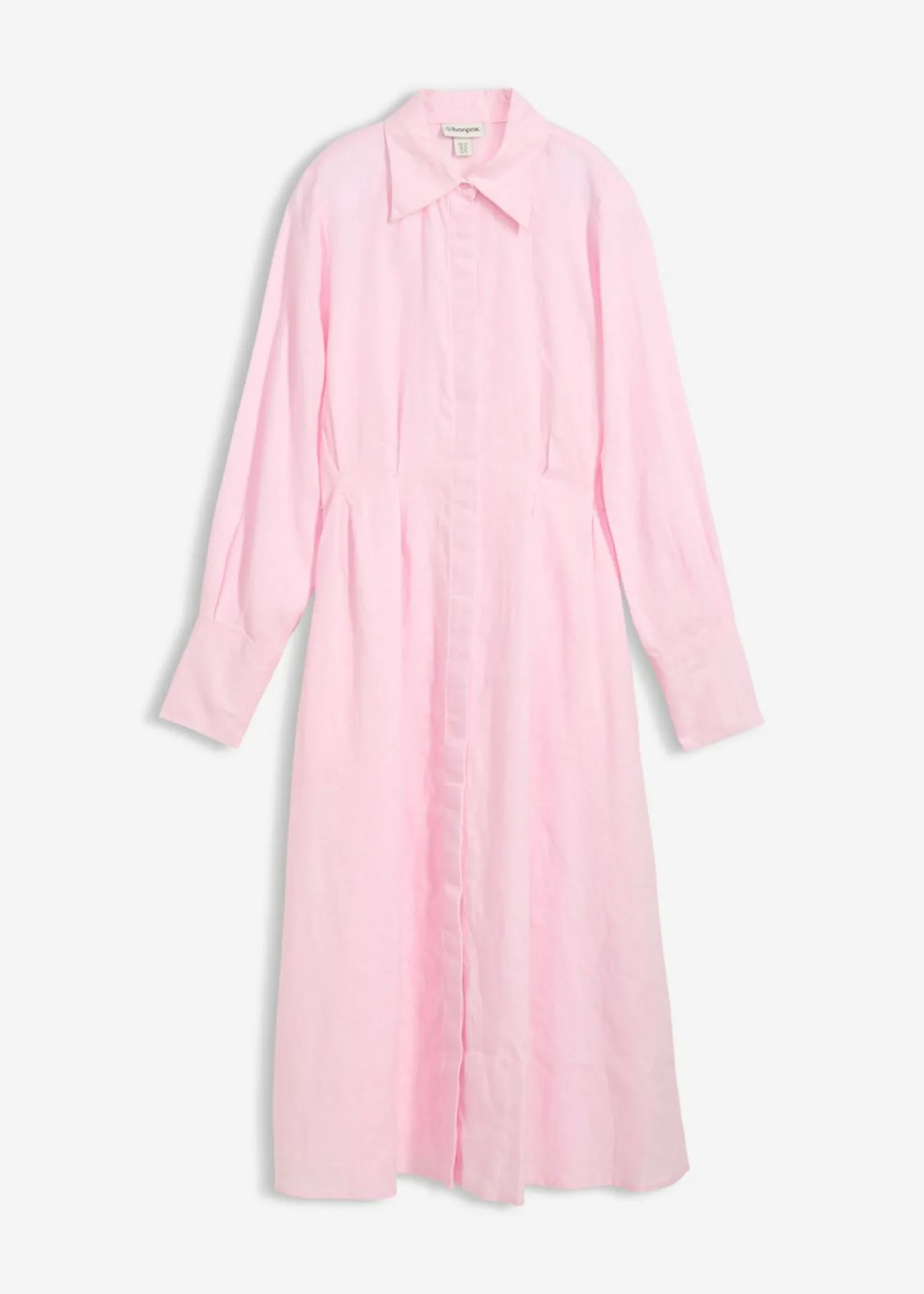 bonprix bonprix Vestido camisero de lino puro rosa cristal Clearance