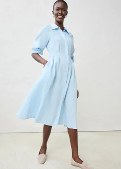 bonprix bonprix Vestido camisero de lino puro rosa cristal Clearance