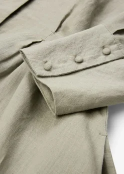 bonprix bonprix Vestido camisero de lino puro Caqui nuevo