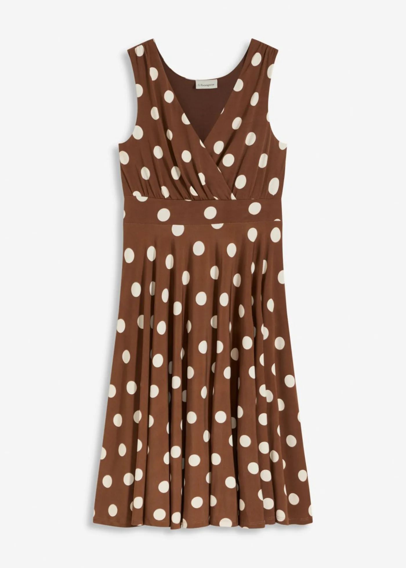 bonprix bonprix Vestido camisero de lunares marrón claro/beige arena topos Sale