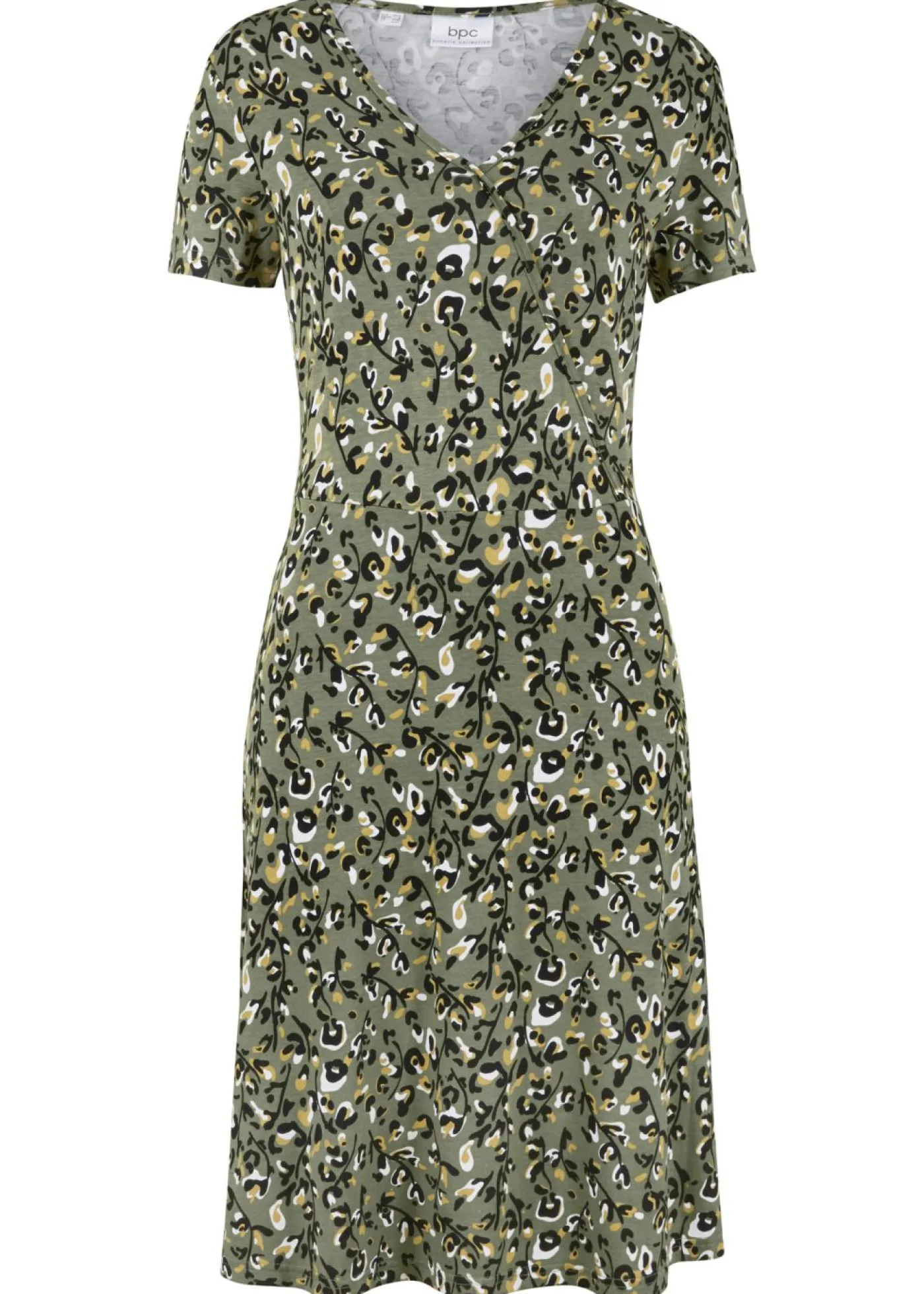 bonprix bonprix Vestido camisero de mezcla de viscosa fluida piel de leopardo oliva Best