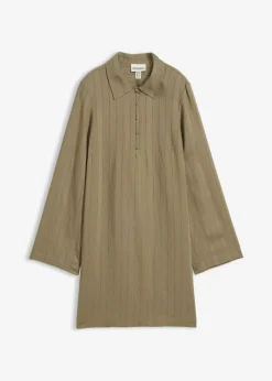 bonprix bonprix Vestido camisero de mezcla de viscosa Verde oliva Online