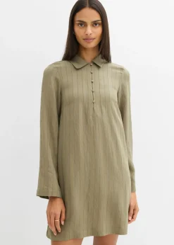bonprix bonprix Vestido camisero de mezcla de viscosa Verde oliva Online