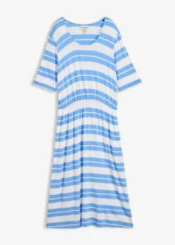 bonprix bonprix Vestido camisero de mezcla de viscosa azul provenzal con rayas Best