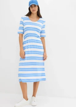 bonprix bonprix Vestido camisero de mezcla de viscosa azul provenzal con rayas Best