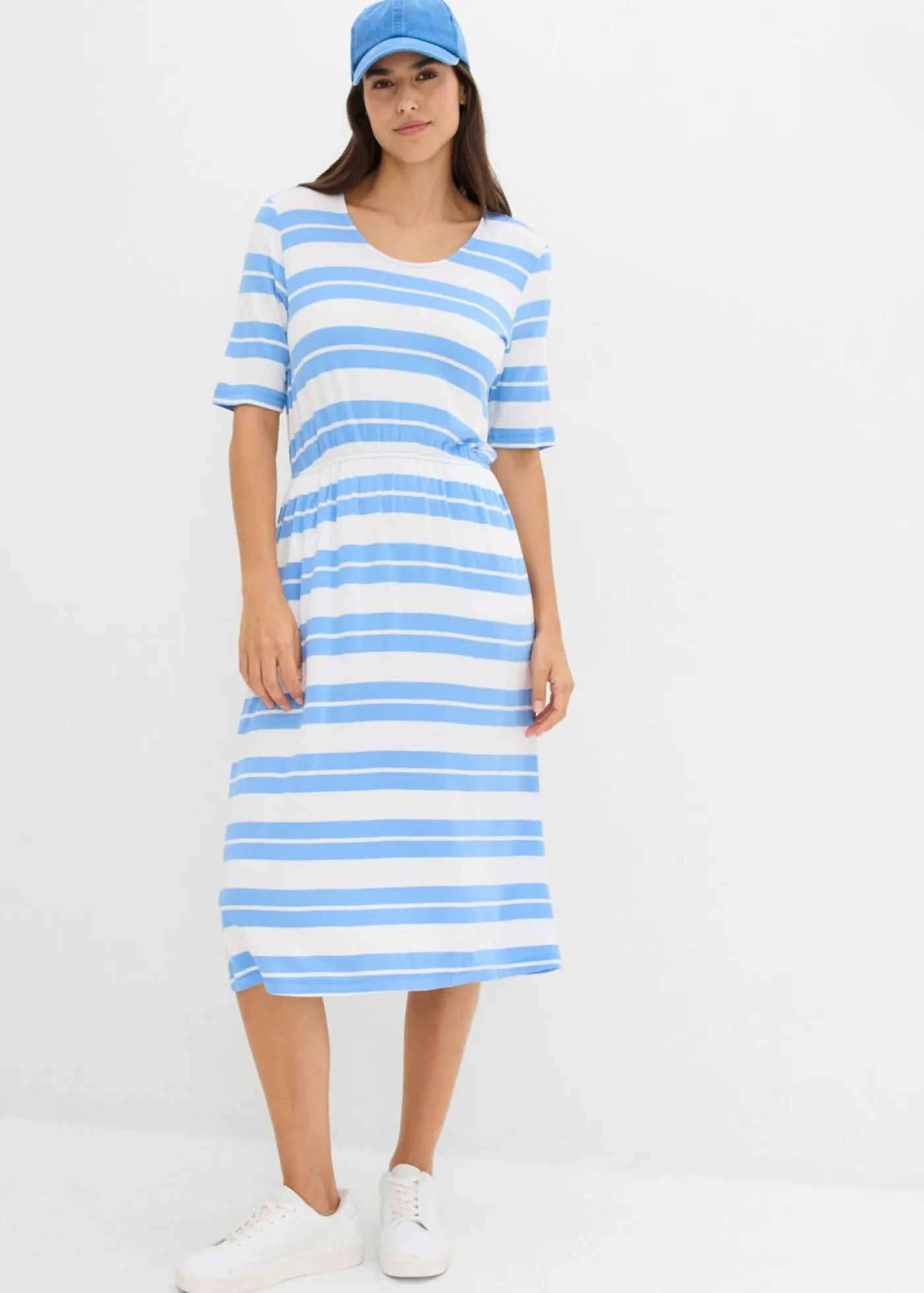 bonprix bonprix Vestido camisero de mezcla de viscosa azul provenzal con rayas Best