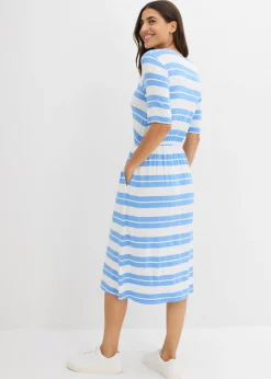 bonprix bonprix Vestido camisero de mezcla de viscosa azul provenzal con rayas Best