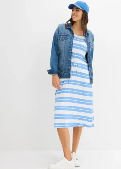 bonprix bonprix Vestido camisero de mezcla de viscosa azul provenzal con rayas Best