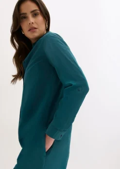 bonprix bonprix Vestido camisero de popelín de algodón verde pimiento Best