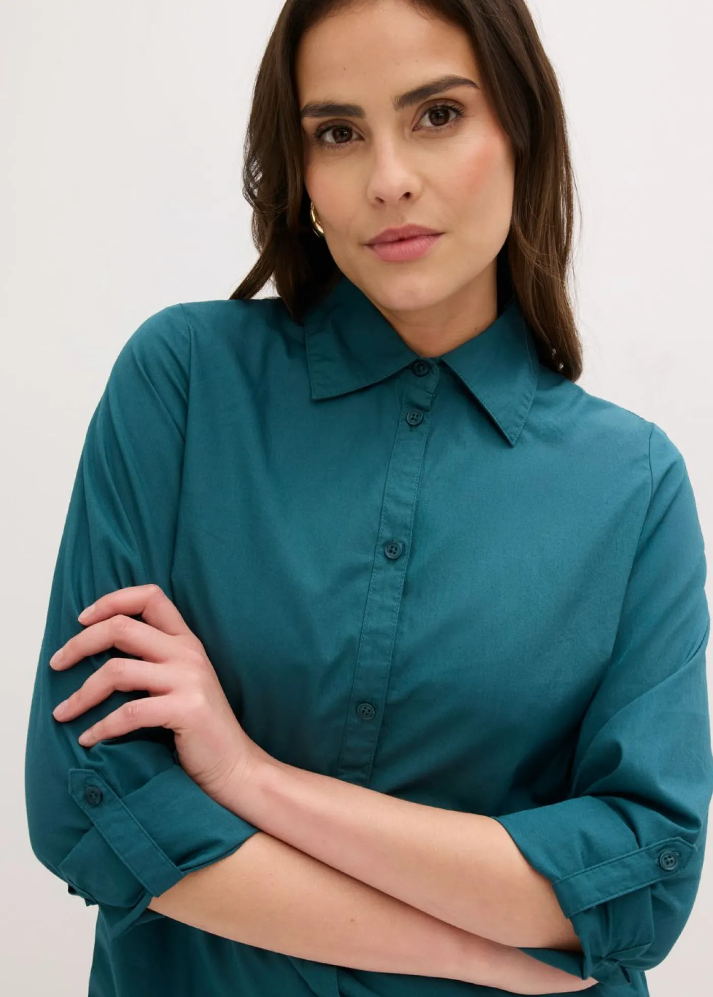 bonprix bonprix Vestido camisero de popelín de algodón verde pimiento Best