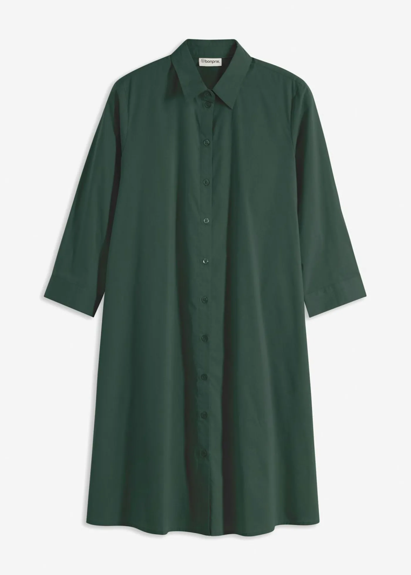 bonprix bonprix Vestido camisero de popelín verde sombra Online