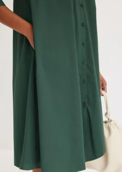 bonprix bonprix Vestido camisero de popelín verde sombra Online