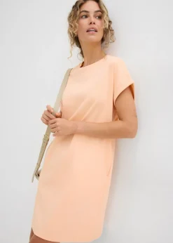 bonprix bonprix Vestido camisero de tejido interlock resistente Melocotón Best