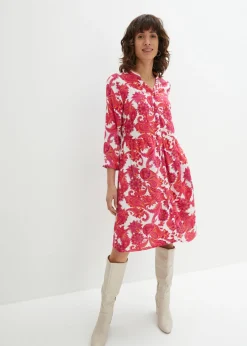 bonprix bonprix Vestido camisero de viscosa fluida Pink lady Sale