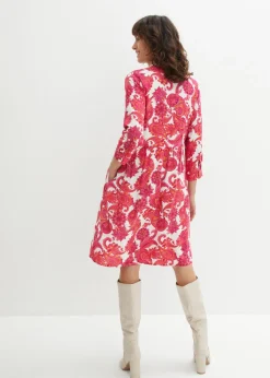 bonprix bonprix Vestido camisero de viscosa fluida Pink lady Sale