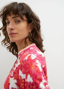 bonprix bonprix Vestido camisero de viscosa fluida Pink lady Sale