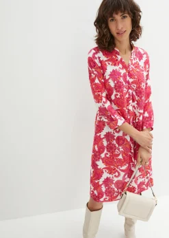 bonprix bonprix Vestido camisero de viscosa fluida Pink lady Sale