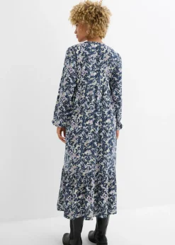 bonprix bonprix Vestido camisero de viscosa fluida Azul hielo de flores New