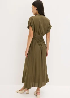 bonprix bonprix Vestido camisero de viscosa fluida Cereza Sale