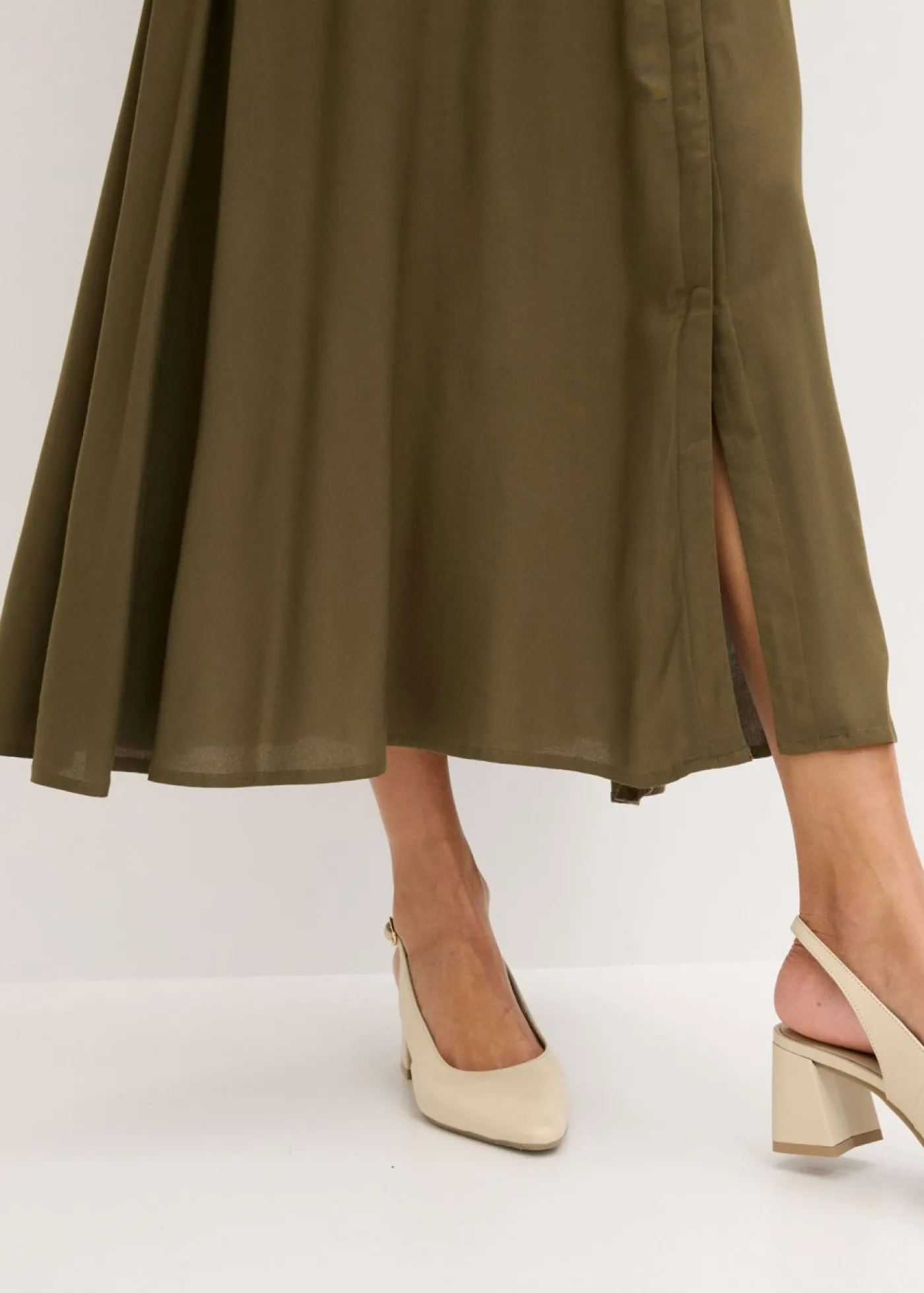 bonprix bonprix Vestido camisero de viscosa fluida Cereza Sale