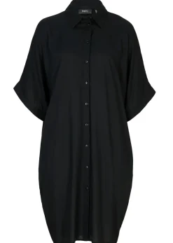 bonprix bonprix Vestido camisero de viscosa fina Negro Discount