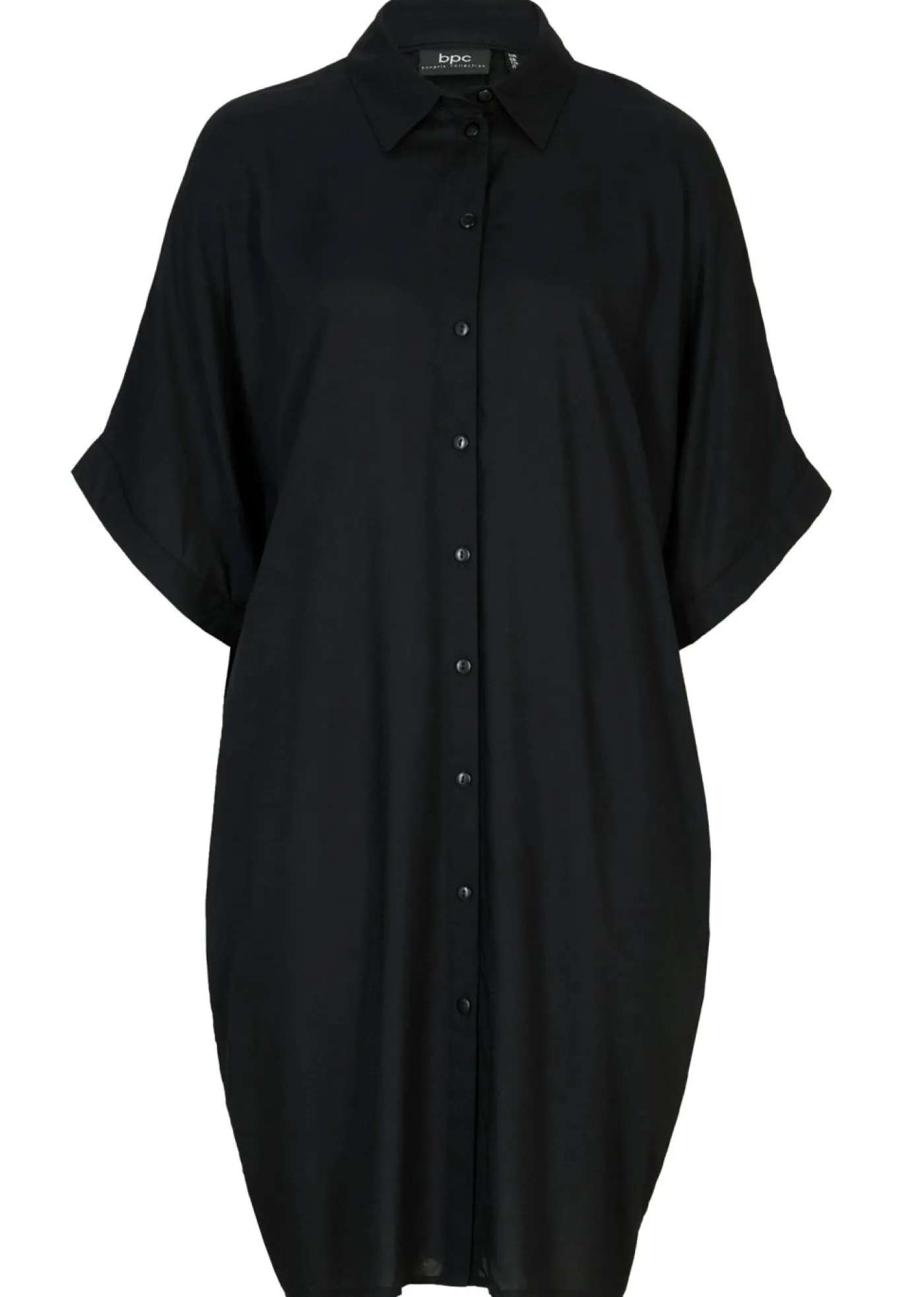 bonprix bonprix Vestido camisero de viscosa fina Negro Discount