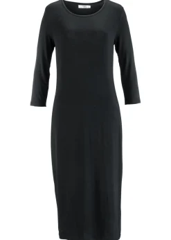 bonprix bonprix Vestido camisero de viscosa fina Negro Online