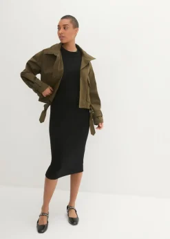 bonprix bonprix Vestido camisero de viscosa fina Negro Online