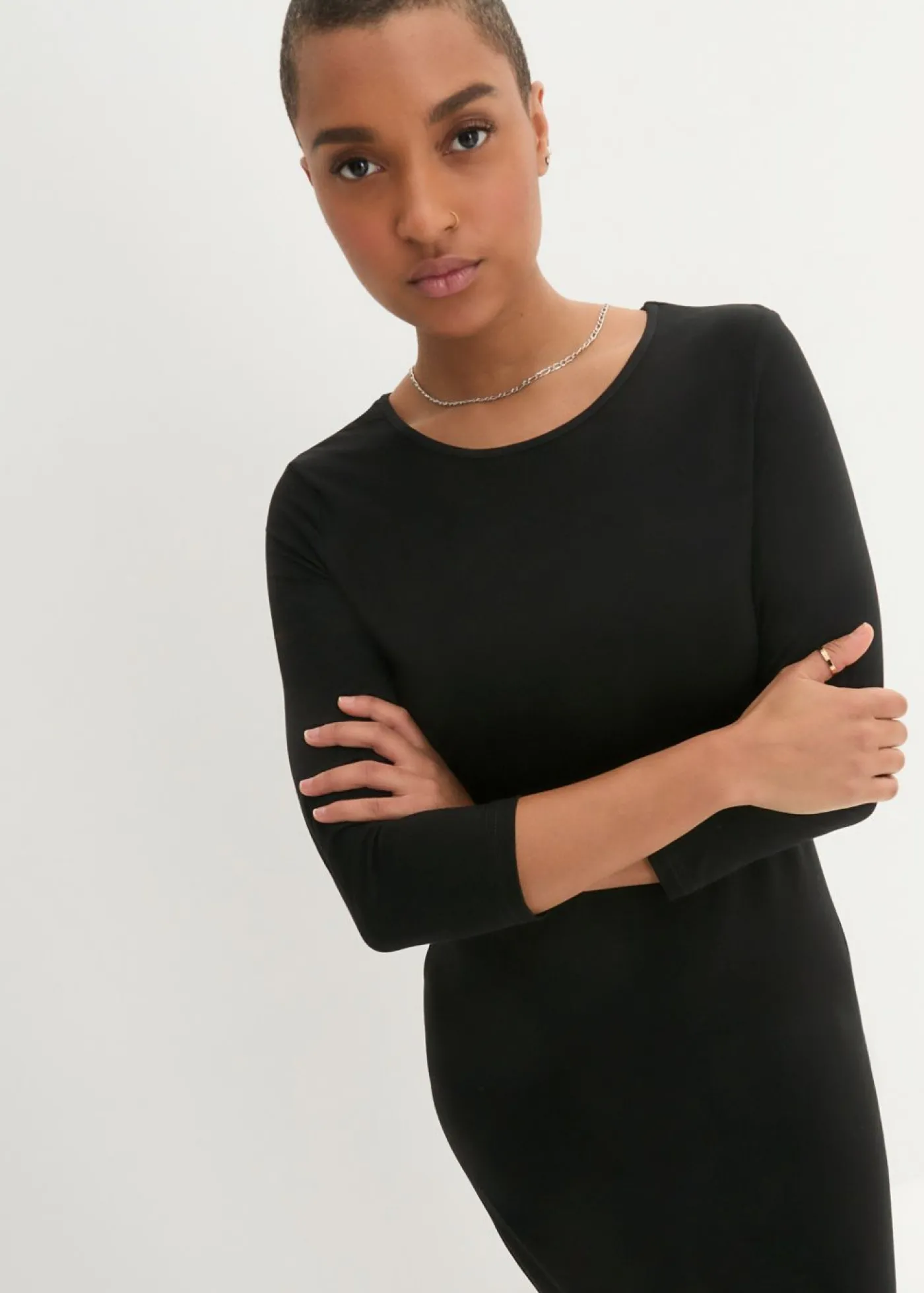 bonprix bonprix Vestido camisero de viscosa fina Negro Online
