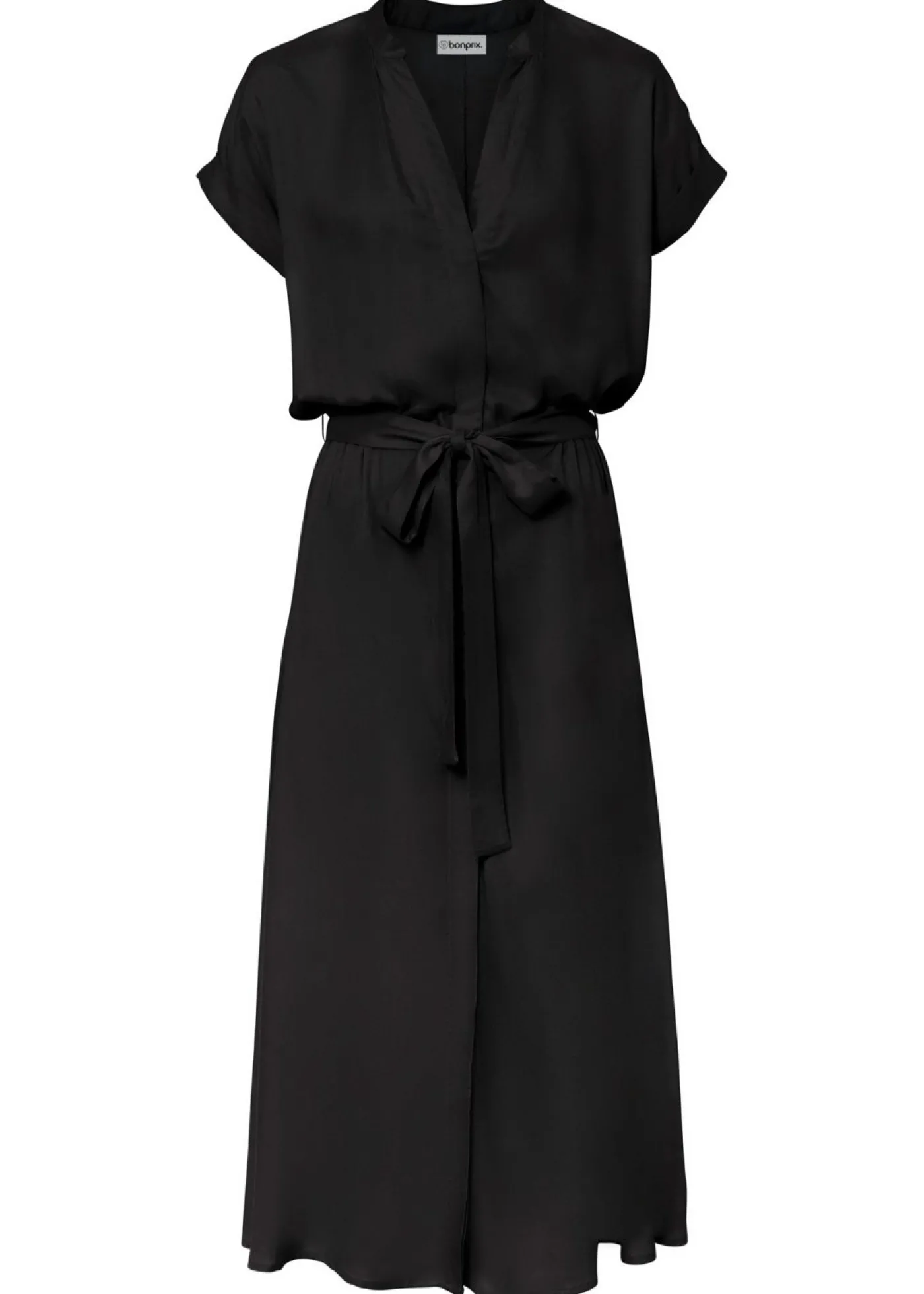 bonprix bonprix Vestido camisero de viscosa fluida Negro Online