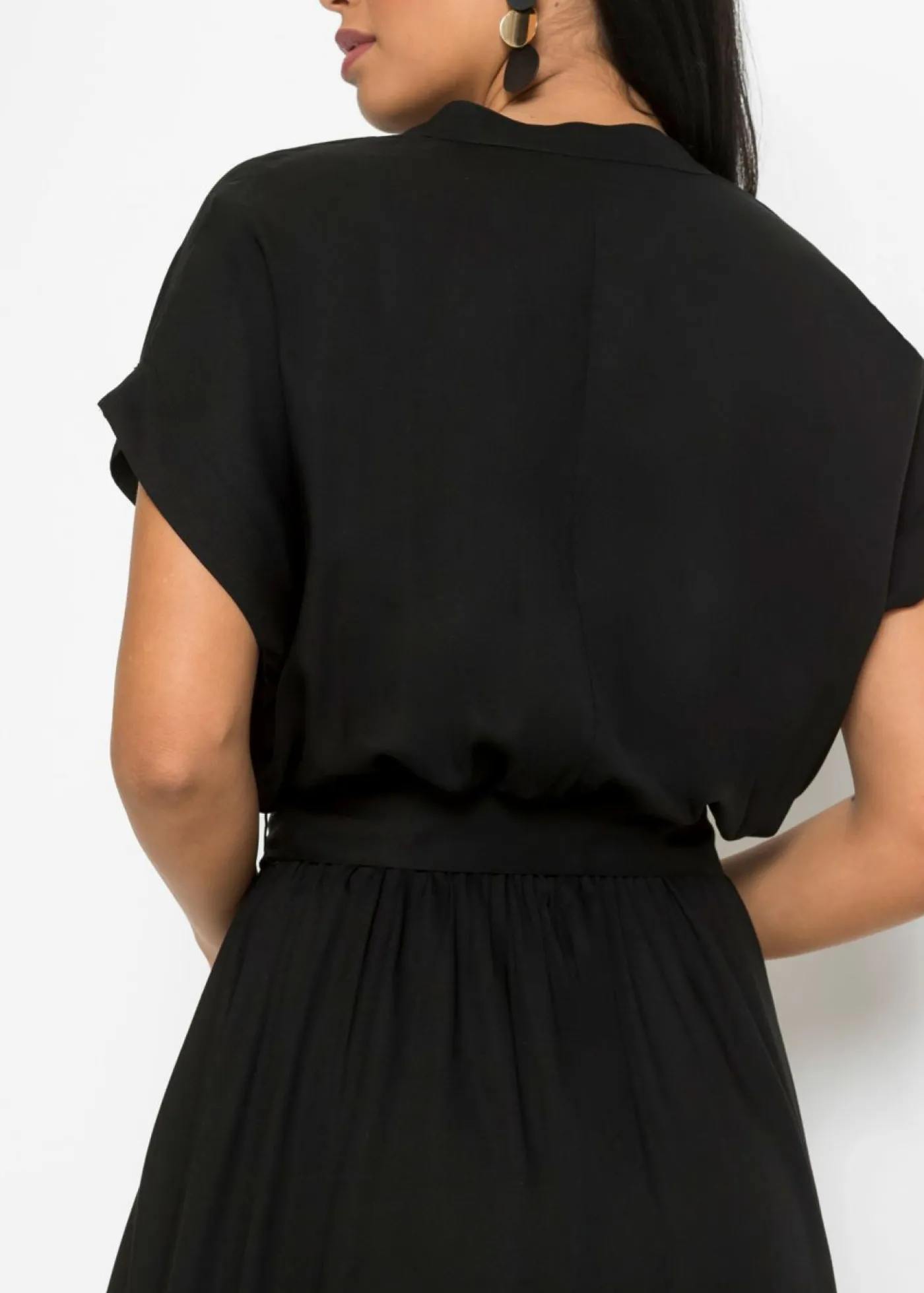 bonprix bonprix Vestido camisero de viscosa fluida Negro Online