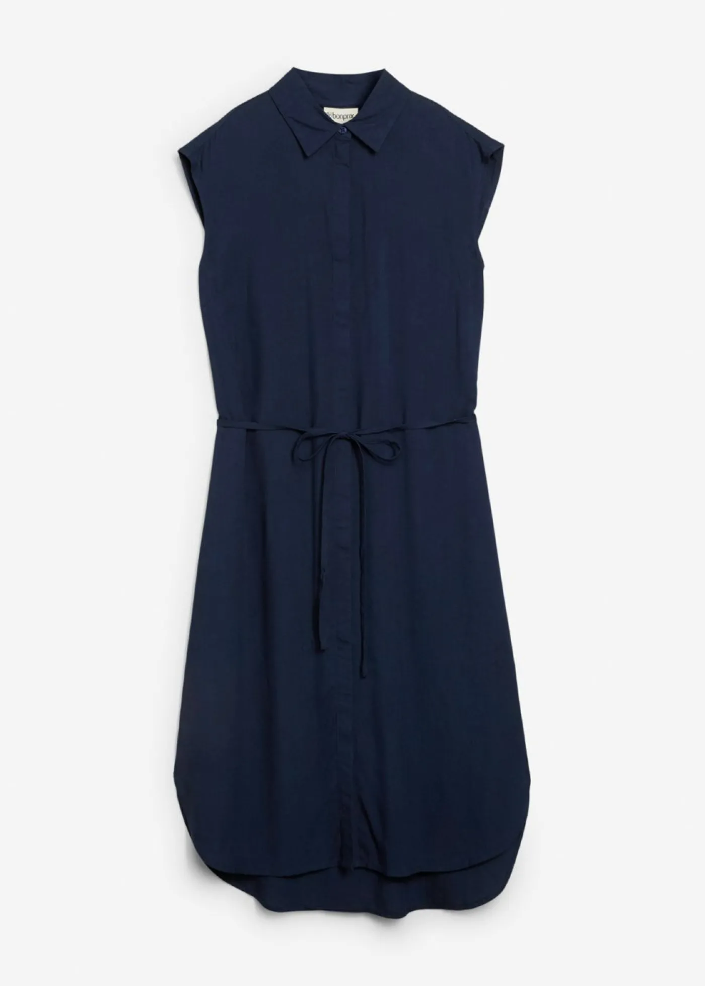 bonprix bonprix Vestido camisero de viscosa suave Azul marino Sale