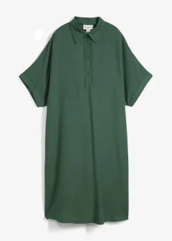bonprix bonprix Vestido camisero de viscosa fina verde sombra Clearance