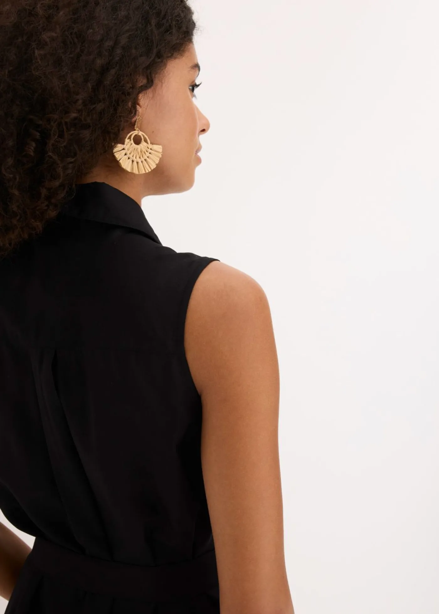 bonprix bonprix Vestido camisero de viscosa Negro