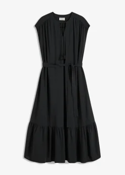 bonprix bonprix Vestido camisero fluido Negro Sale